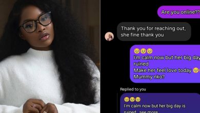 Lady shares chat with Ilebaye’s alleged elder sister Blessing amid viral clash with dad