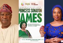Badagry governorship aspirant Dr Samuel Mauyon Ajose Congratulate ”Princess Damilol Sonayon” On her emergence as Lagos state deputy