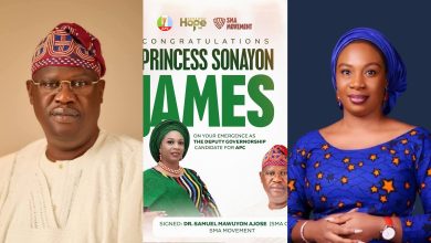 Badagry governorship aspirant Dr Samuel Mauyon Ajose Congratulate ”Princess Damilol Sonayon” On her emergence as Lagos state deputy